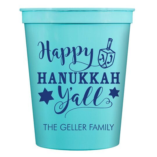 Happy Hanukkah Y'all Stadium Cups